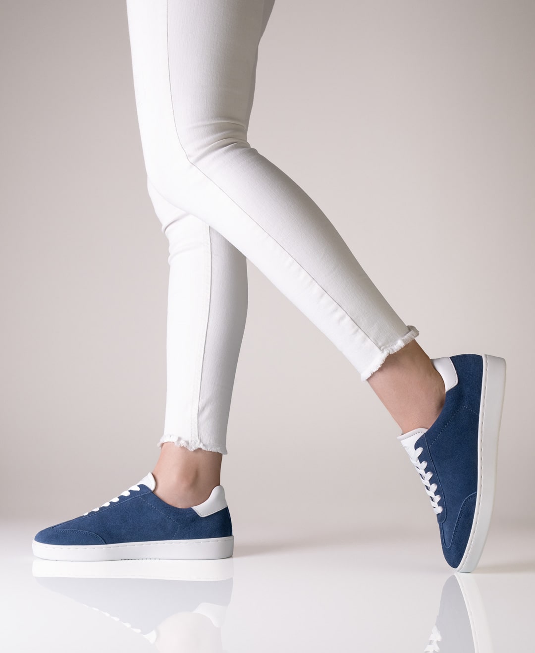 Anna kern 7005 Womens dance snker Goat suede – blue
