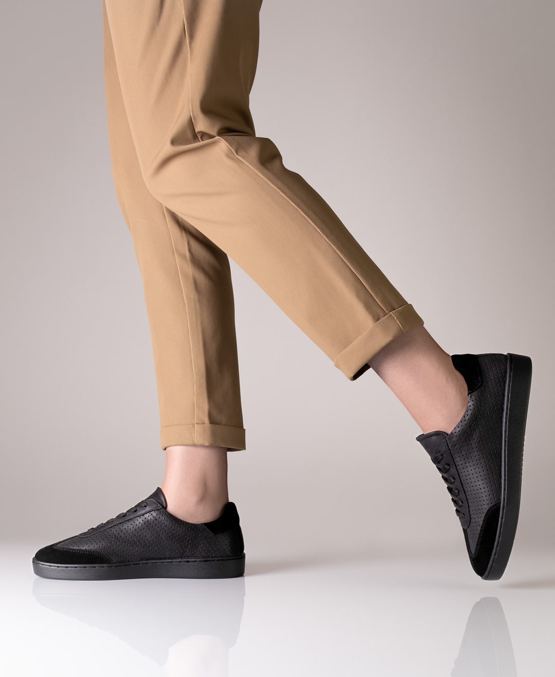 Anna kern 7030 Womens dance sneaker Nappa leather / Goat suede – black