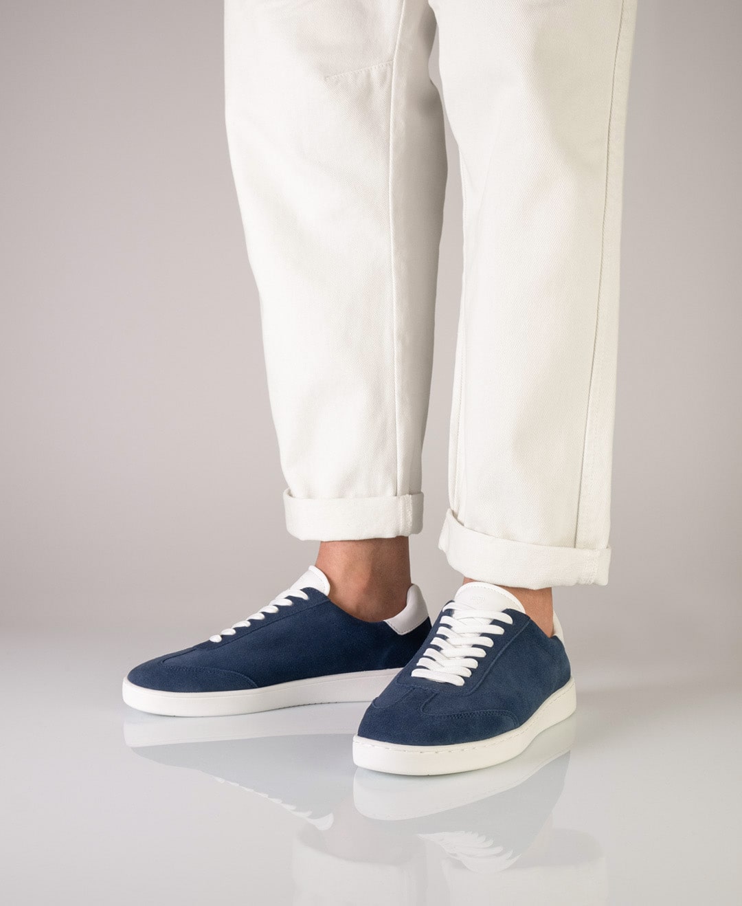 Anna Kern 7405 Mens Trainer, Goat suede – blue