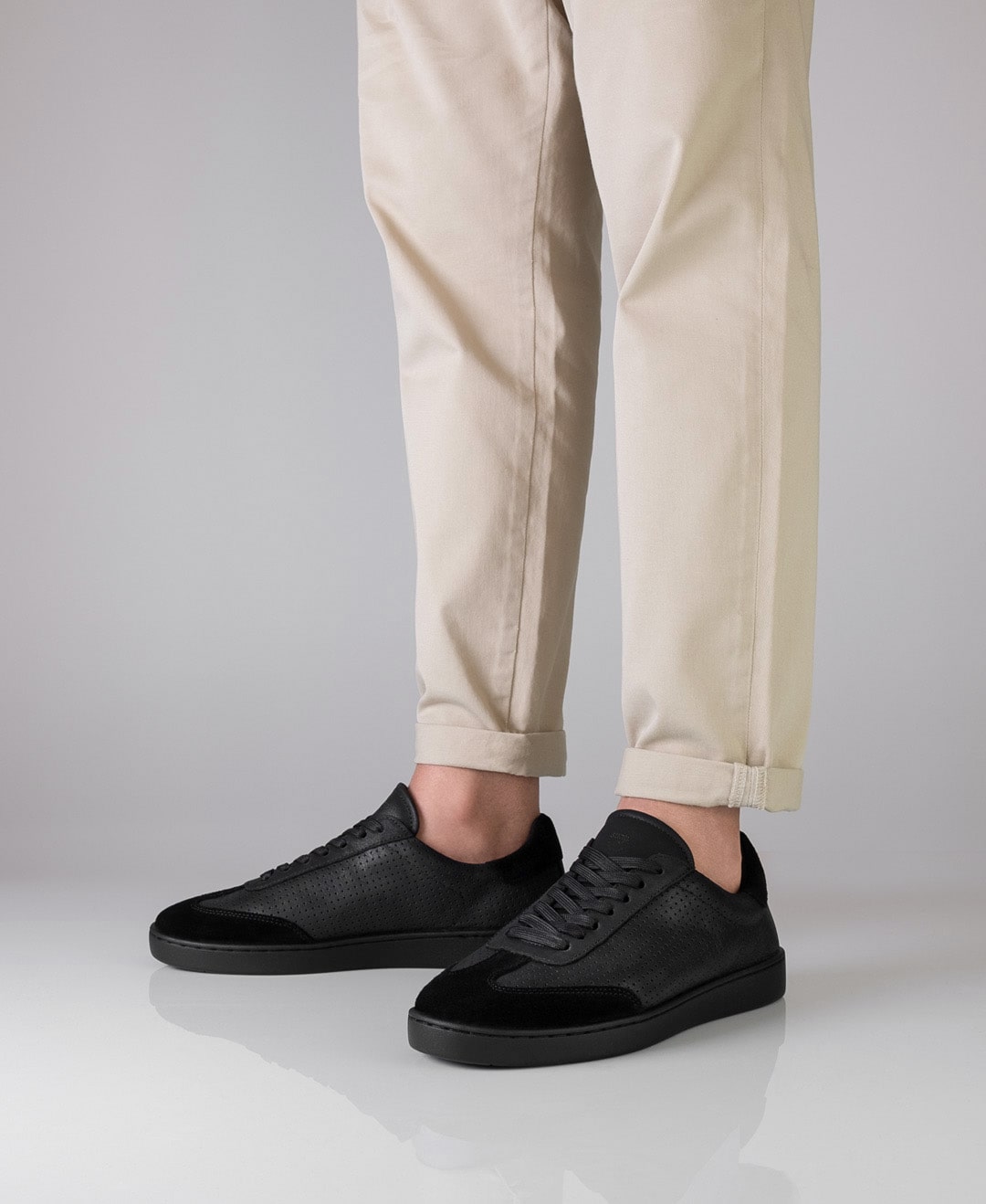 Anna Kern 7430 Mens Trainer, Nappa leather / Goat suede – black