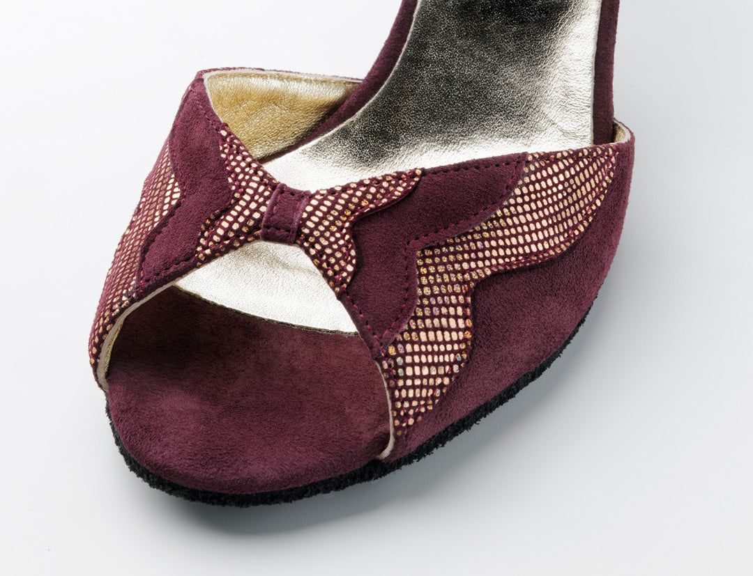 Nueva Epoca Catalina Printed leather / Suede – bordo