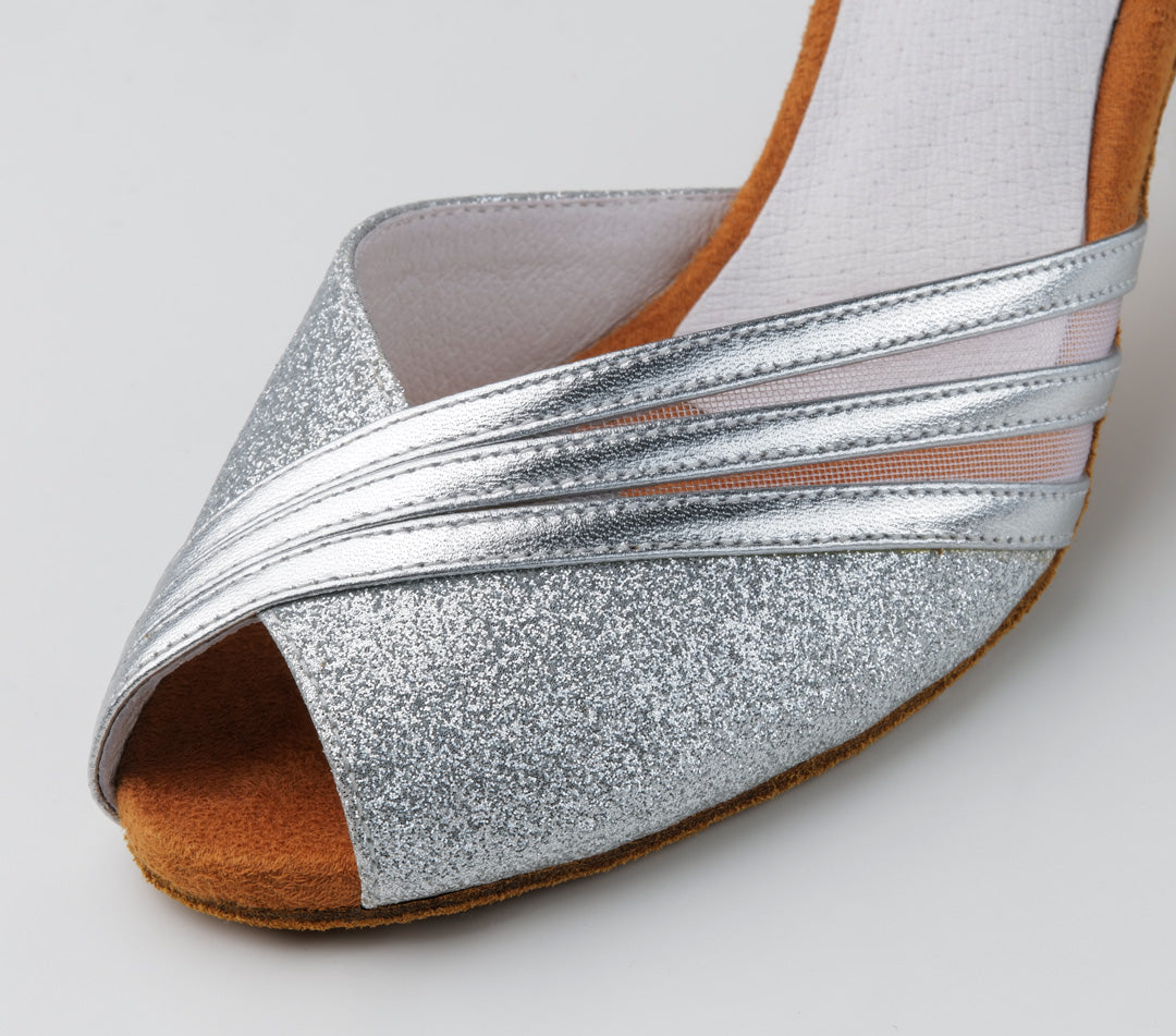 Anna Kern Christelle Nappa leather / Brocade – silver