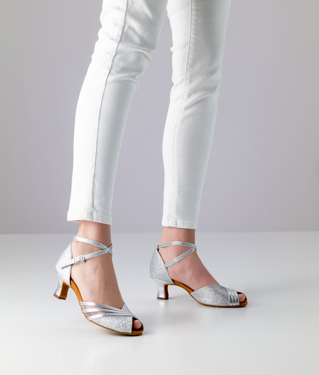 Anna Kern Christelle Nappa leather / Brocade – silver