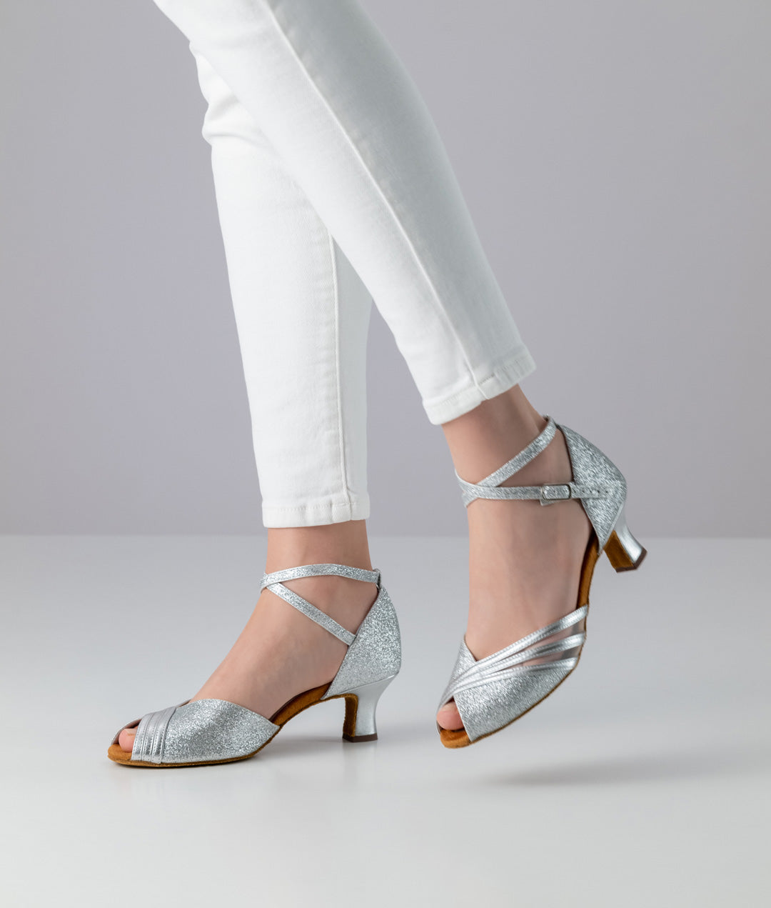 Anna Kern Christelle Nappa leather / Brocade – silver