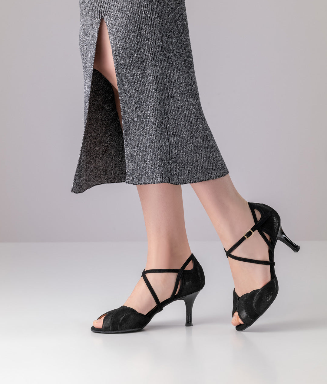 Nueva Epoca Mara Shimmering suede / Patent leather / Suede – black