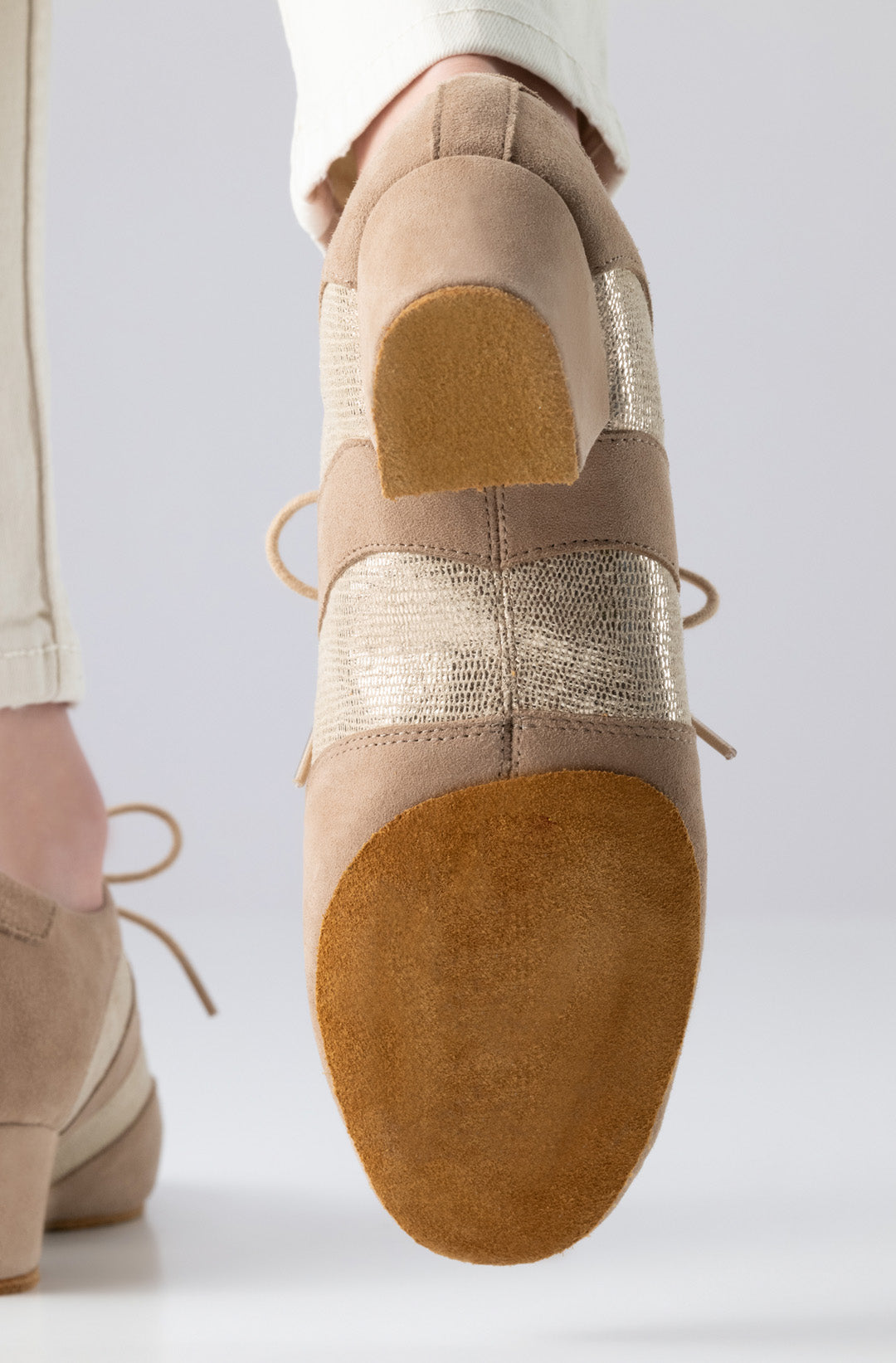 Werner kern Sandrine Printed leather / Suede – beige / gold