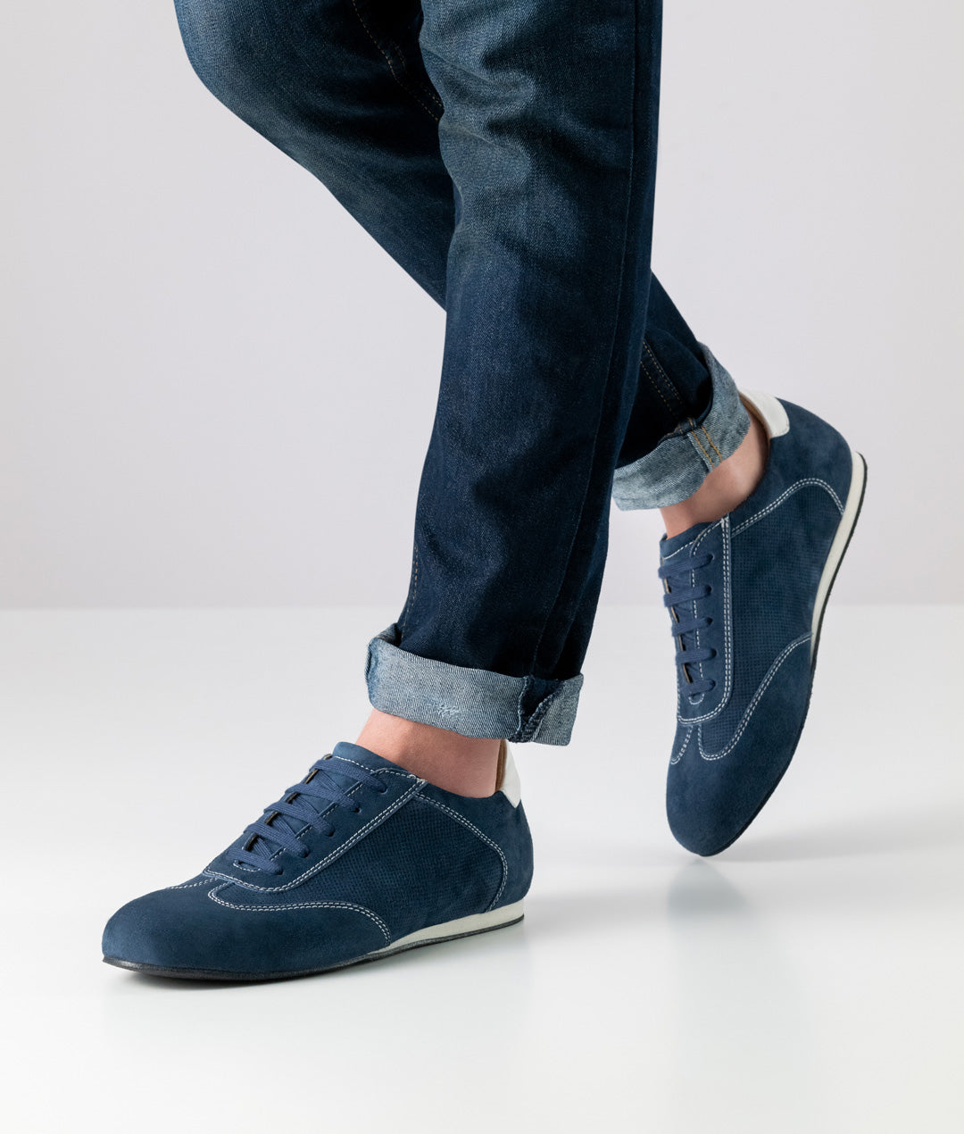 New Werner Kern Positano Nappa leather / Suede – blue / white