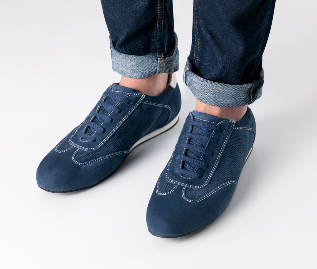 New Werner Kern Positano Nappa leather / Suede – blue / white