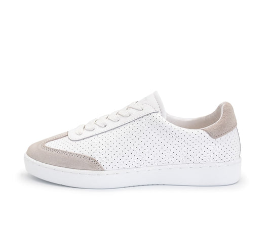 Anna Kern 7420 Mens Trainer, Nappa leather / Goat suede – beige / white