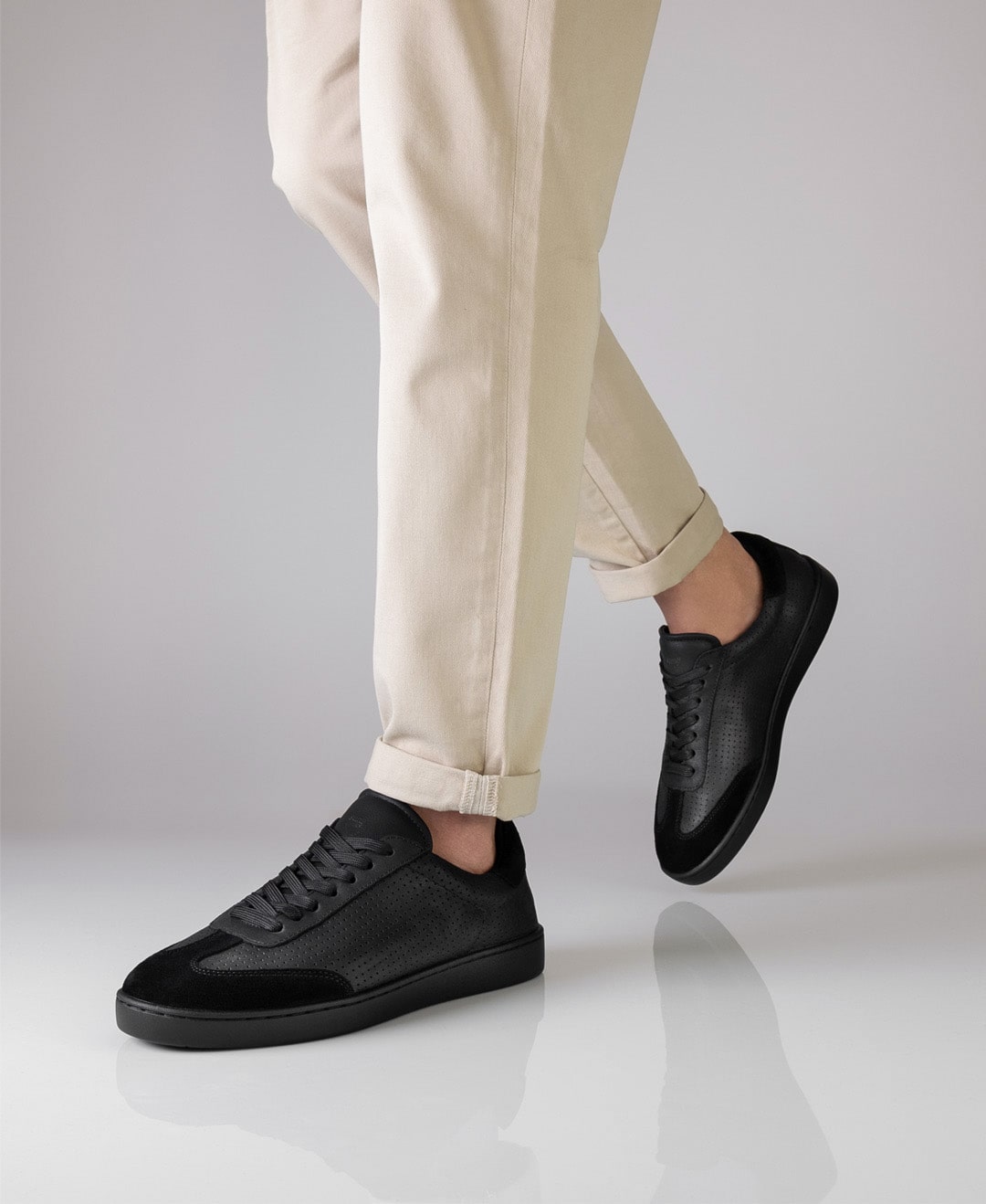 Anna Kern 7430 Mens Trainer, Nappa leather / Goat suede – black