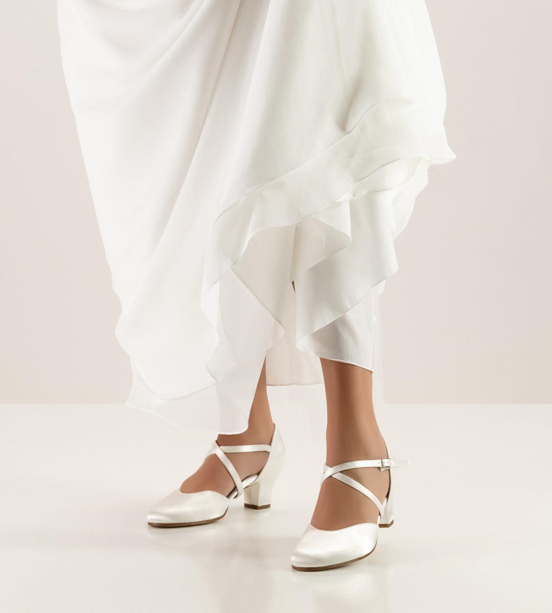 Werner kern Felice Felice 3,4 Satin white Comfort with outside leather sole