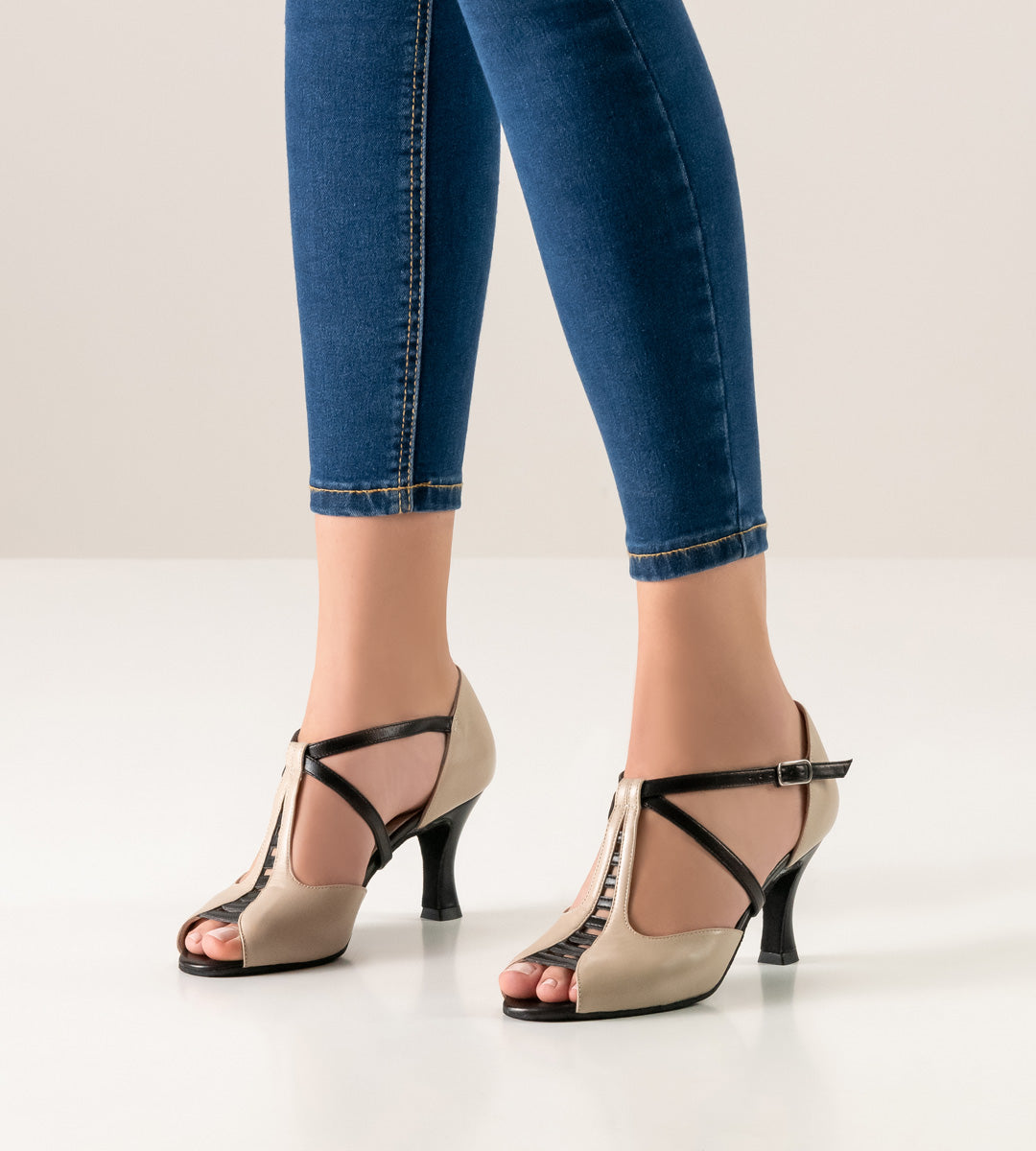 Werner Kern Holly Nappa beige / Black  6.5 cm Heel
