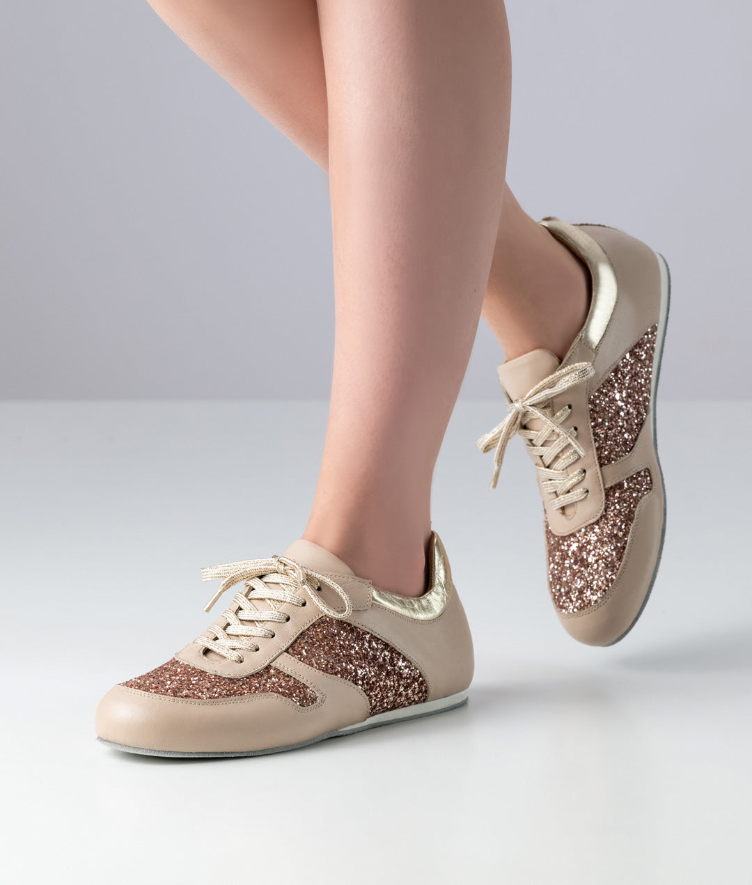 Werner Kern Honey Nappa leather / Brocade – beige / platin